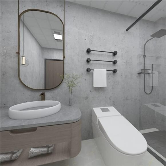 31"×591" 3D Extra Wide Thick Grey Concrete Wallpaper Peel Stick Large Size